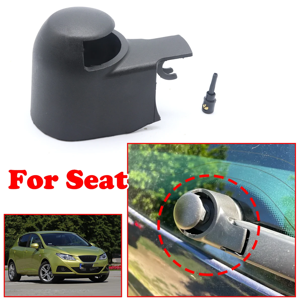 For Seat Ibiza Altea IBIZA Passat Wagon Rabbit Sharan Rear Windshield Wiper Arm Blade Cap Spray Jet Nozzle Washer Rocker Cover