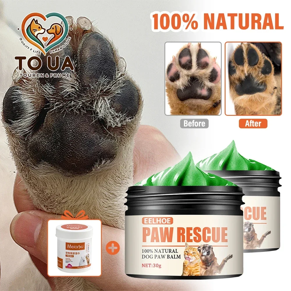 TOUA Choice Paw Balm Dogs Cat and Dog Nose Balm 30/60G Foot Care Cleaner Dog Bath Foot Pad Protective Oil for Cracked Paw Care