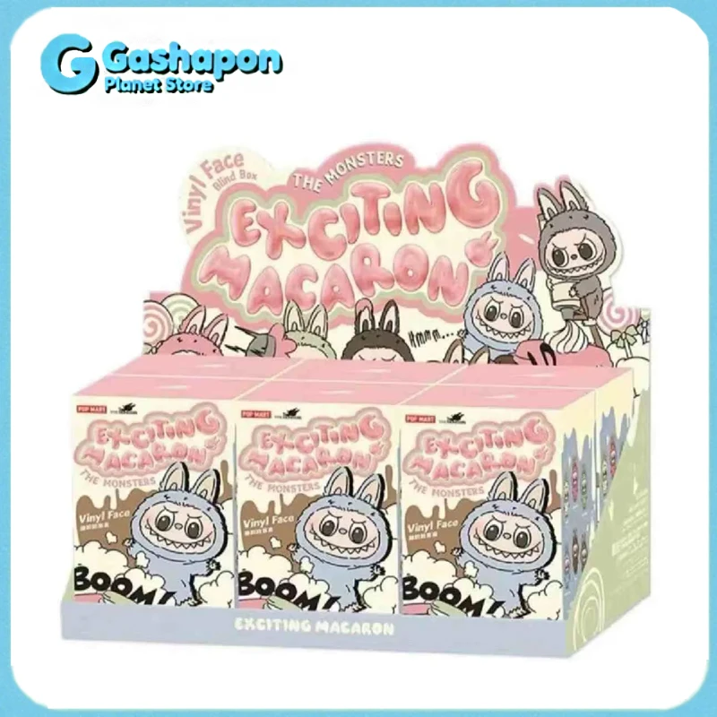 

POPMART Labubu The Monster Macaron Виниловая фигурка Коллекция слепых коробок Милая кукла Рюкзак Очаровательный брелок Подарочный набор