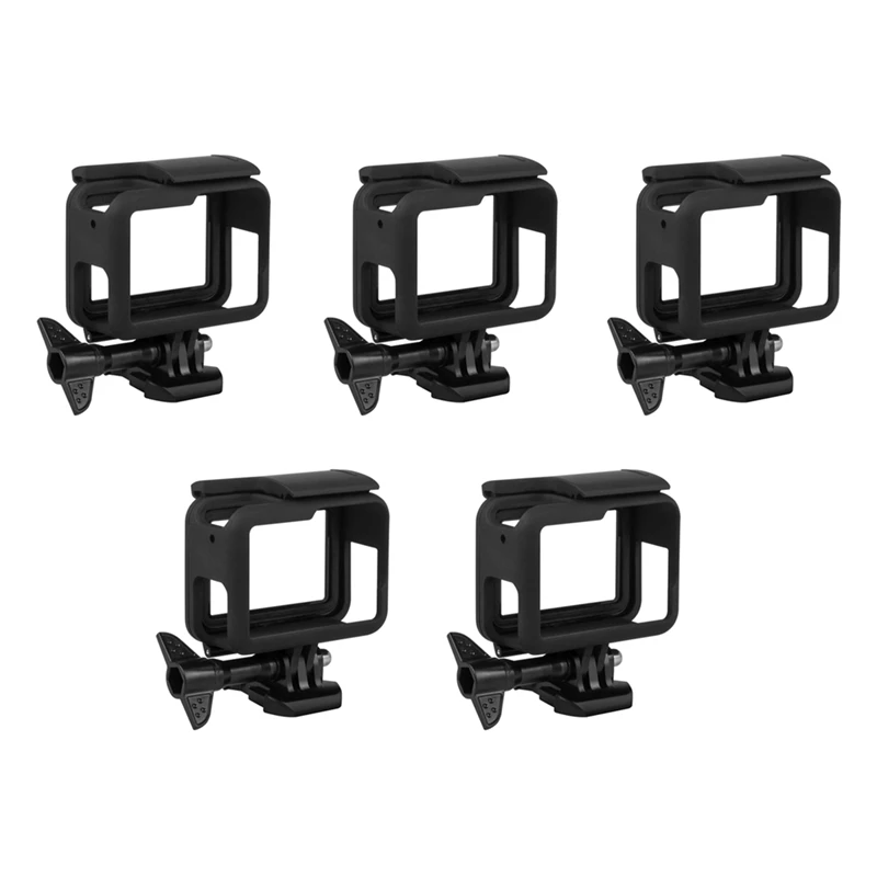 

New-5X Frame For Gopro Hero (2018) / 6 / 5 Housing Border Protective Shell For Go Pro Hero6 Hero5 Black (Black)