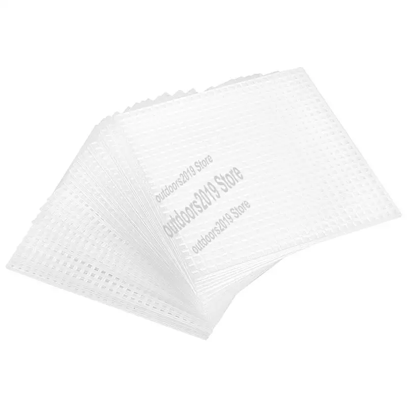 30 Pieces Plastic Mesh Canvas Sheets For Embroidery, Acrylic Yarn Crafting, Knit And Crochet Projects (10.6 X 10.6Cm)-ABHG