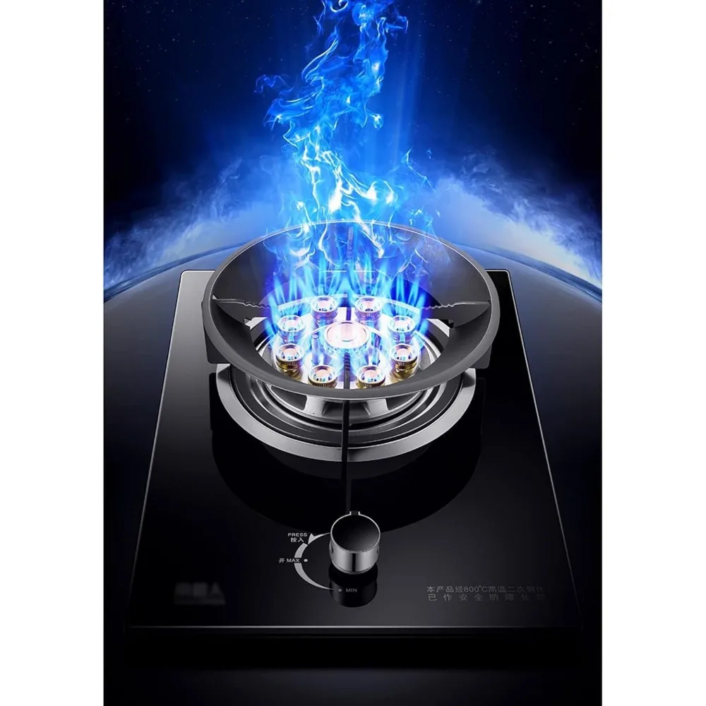 Kompor Gas Profesional Built-in untuk Dapur Rumah Tangga 1 Tungku Kompor Gas Meja dengan Tampilan Modern Tombol Paduan Seng Pengaman Api