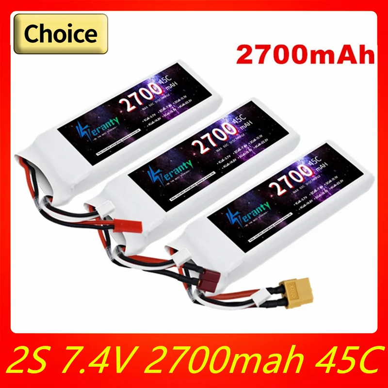 TERANTY 2S Lipo Battery 7.4V 2700MAH 45C With Deans T/XT30/XT60 Connector For RC Airplanes Helicopters Car Boat Truck Parts