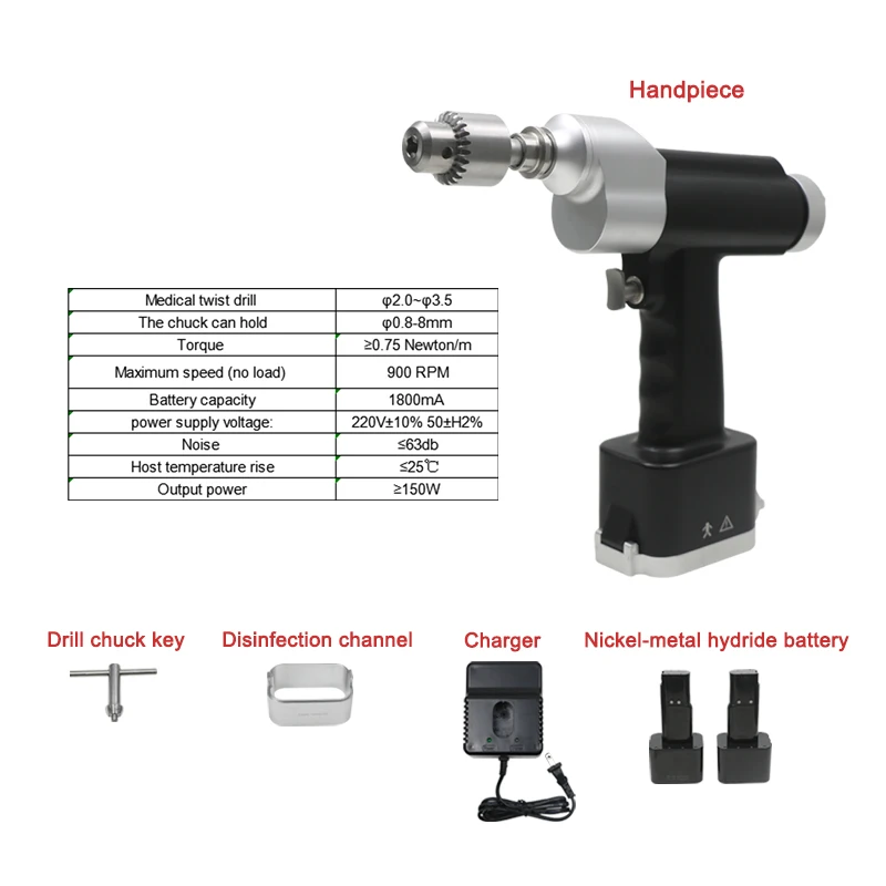 GREATLH Electric Cannulated Drill Machine Quick Coupling Cannulated Drill Electric Power Tools Set Medical Orthopedic Instrument