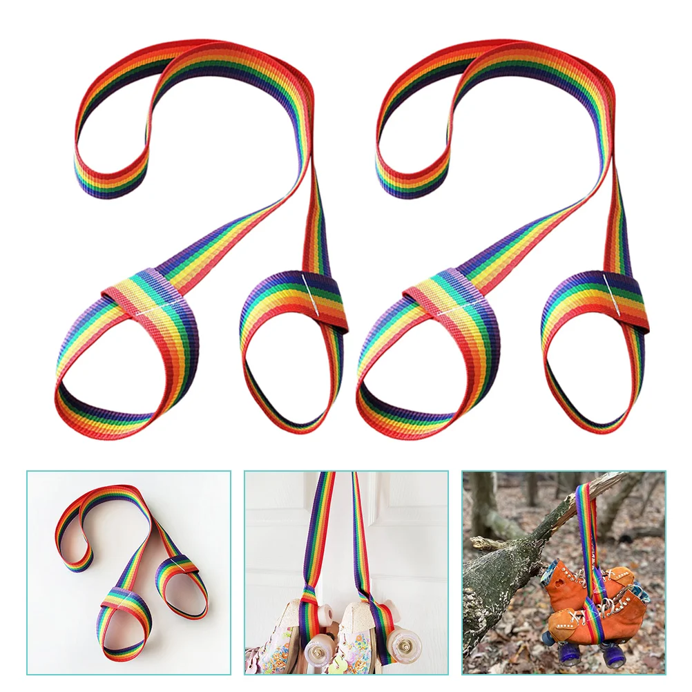 

2 Pcs Leashes Ski Boot Straps Skis Boots Bag Polyester Roller Skate Accessories