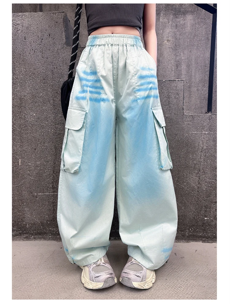 Kinder Y2K Neue Lässige Baumwoll-Cargohosen Gothic-Sprühdruck-Hosen Mädchen Mode Streetwear Unterteile Kinderbekleidung Jogginghosen – Detail 10
