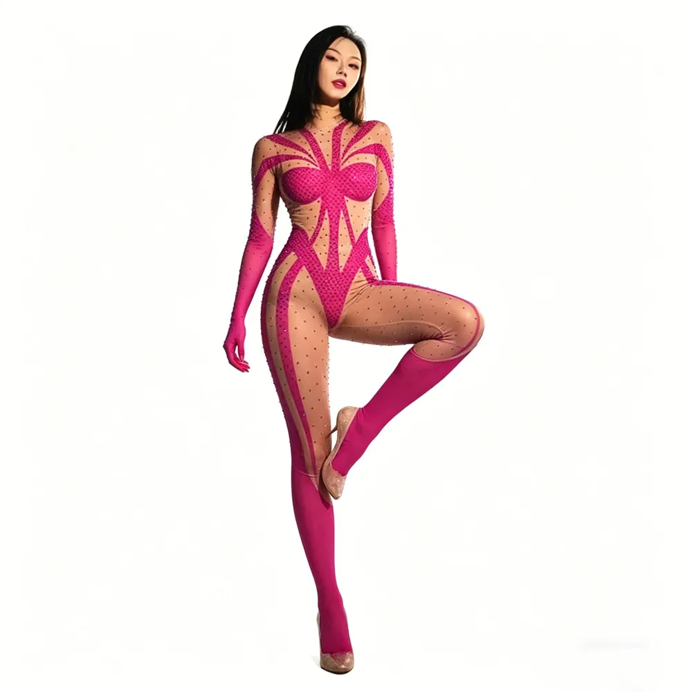 combinaison-de-danse-sexy-pour-boite-de-nuit-bar-pole-dance-imprime-rose-strass-tenue-de-fete-tenue-de-scene-costume-de-drag-queen