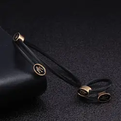2 Pcs Brand Men Women Chain Link Charm Bracelets Vintage Stainless Steel Cuff Sporty Bracelets For Wedding Party Jewelry Gift