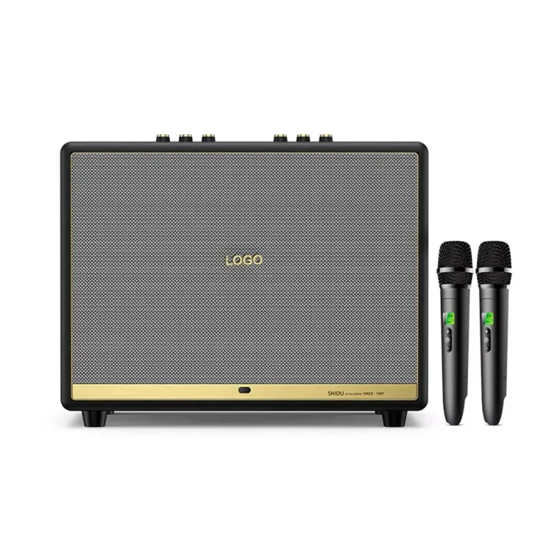 High Capacity Portable Karaoke Speaker UHF Wireless Mic Home Stage HiFi Audio System