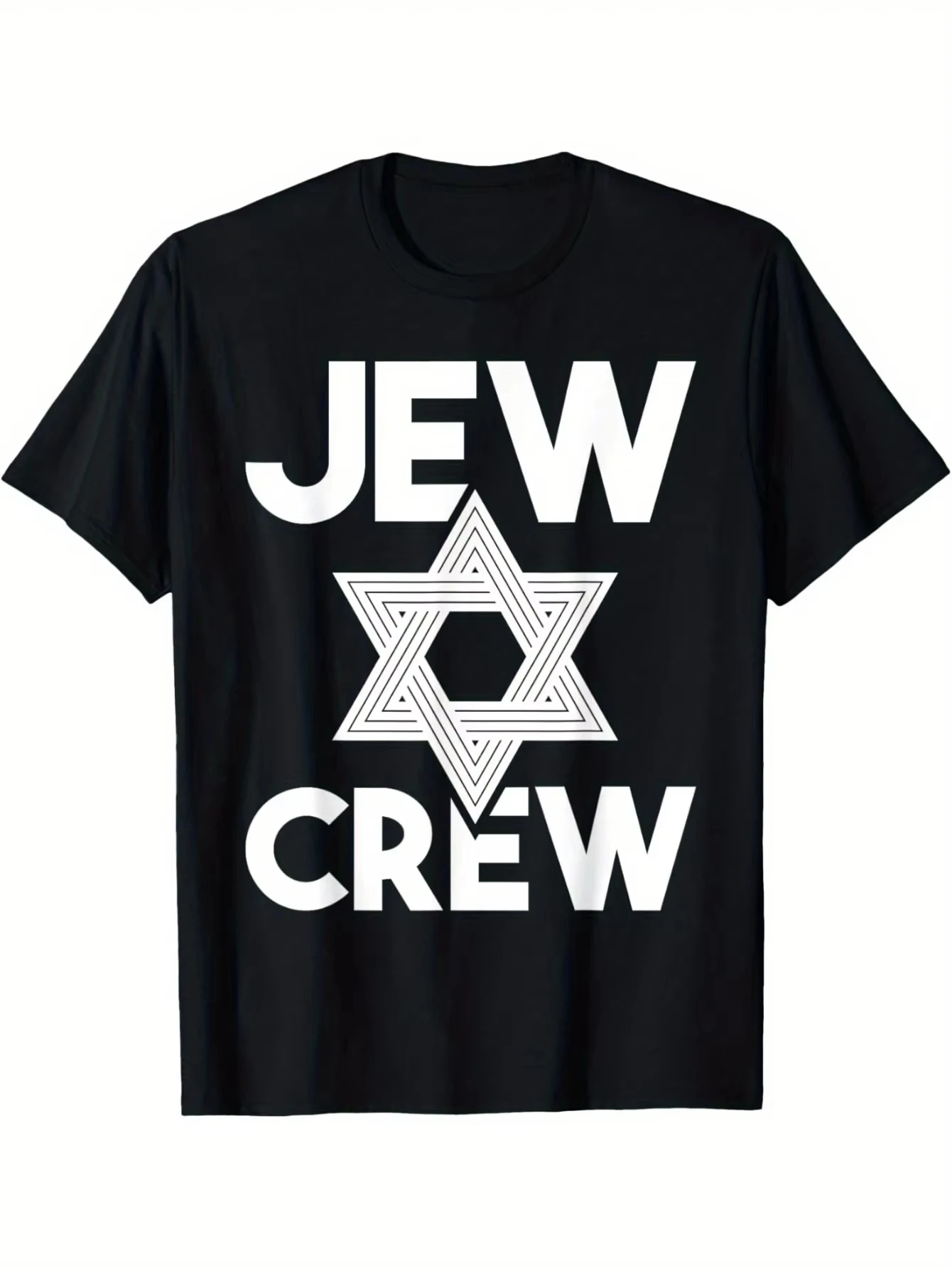 Jewish Star Men's Hebrew Printed T-shirt Decorative with Jewish Symbol Pattern Printed T-shirt Casual Street Fashion Fan T-shirt