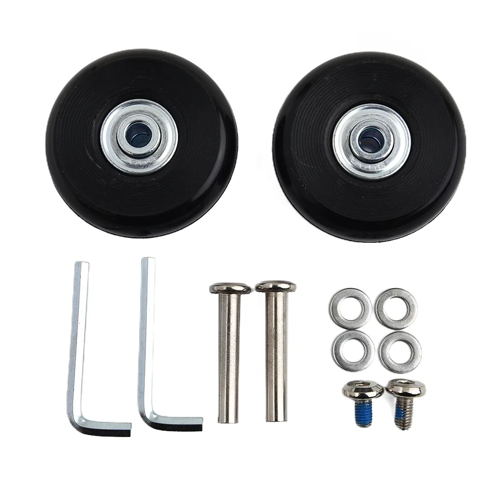 1Set Luggage Wheel Suitcase Replacement Wheels Black With Screw Wear Mute Load-bearing 40/43/54/60/64/70mm Tool Part