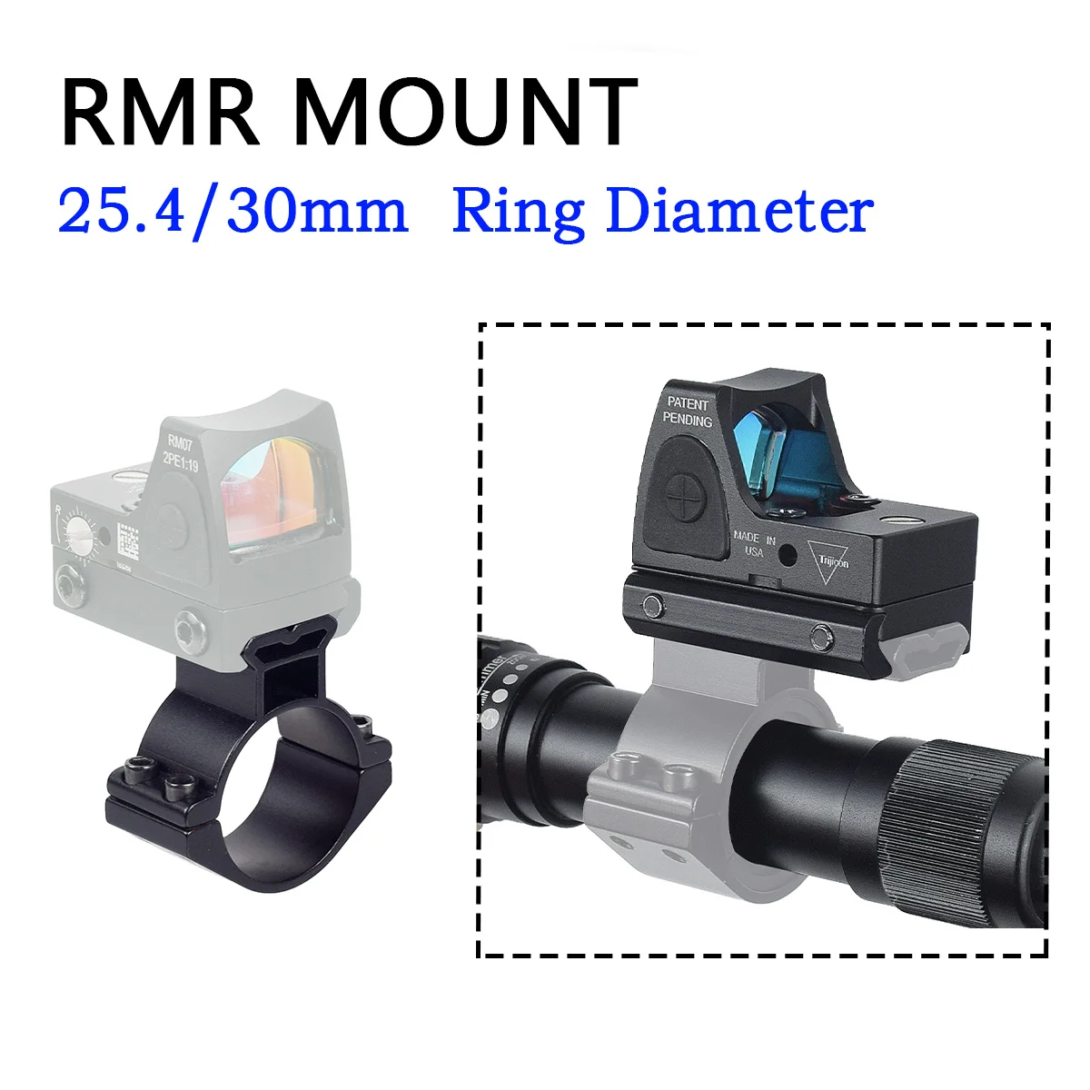 

Red Dot Sight Scope Mount 25.4 30mm Ring Diameter 20mm Rail RMR Adapter CQB Sniper Long Range Shooting Rifle Hunting Accessory