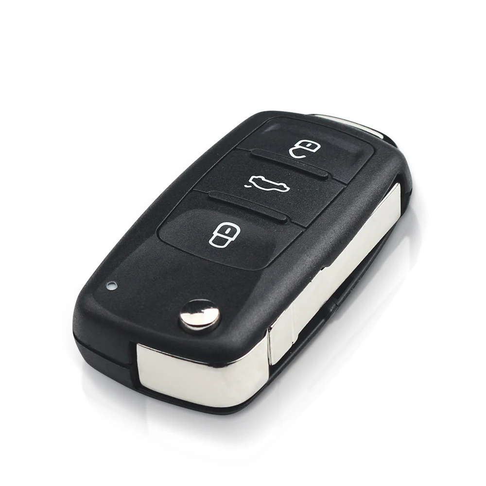 KEYYOU 10PCS 2 3 4 Buttons Flip Folding Car Remote Key Case Shell For VW For Volkswagen Golf MK4 Bora Seat Altea Skoda