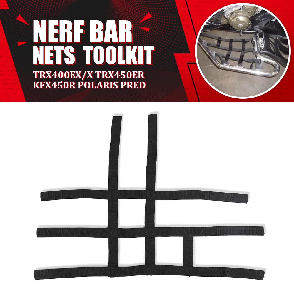 

For Yamaha Banshee 350 Raptor 350 660 700 YFZ450 YFZ450R TRX400EX KFX400 Waterproof Nerf Bar Nets Nylon ATV Toolkit For Polaris