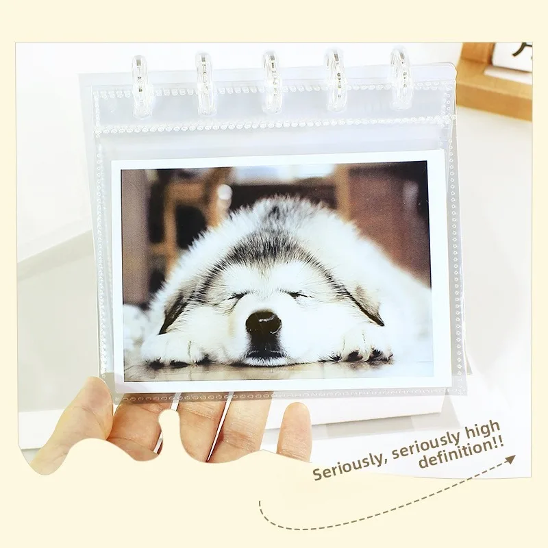 3-Inch Pet Photo Album Desktop Standing Calendar Mushroom Hole Style Small Card Storage Album for Fan Art And Collectibles