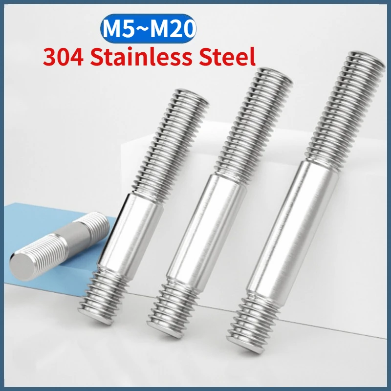 M5 M6 M8 M10 M12 M14 M16 M18 M20 304 Stainless Steel Dual Head Thread Bar Unequal Length Double End Bolts Thread Rod Stud Bolt