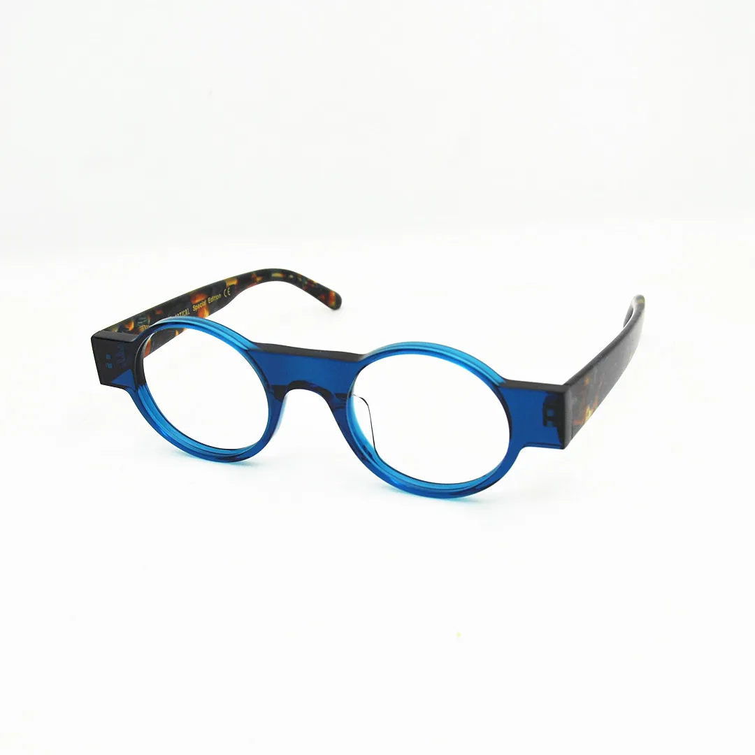 

HENAU Belight Optical Handmade Italy Acetate Round Shape Retro Vintage Industrial Style Acetate Eyeglasses Prescription Lens 368