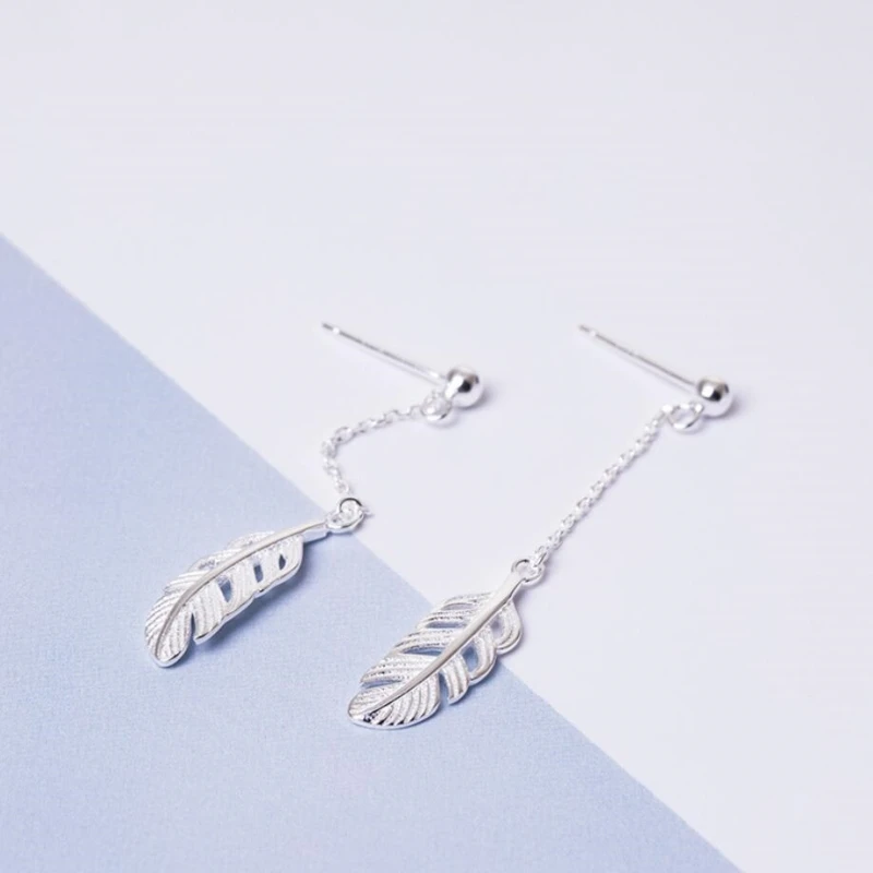 Sweet Feather Creative 925 Sterling Silver Trendy Female Dangle Earrings For Women Luxury Gift EA119