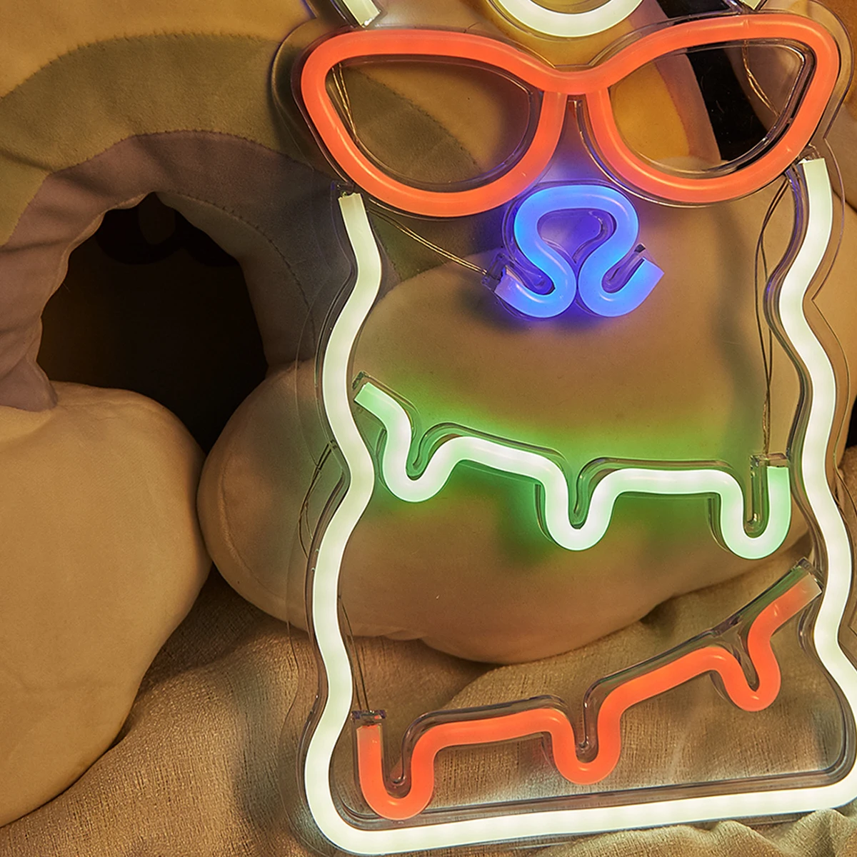 Chi-buy LED Neon Alpaca USB Powered Neon Signs Decor Lamp Signs Birthday Gift Wall Art For Bedroom Room Bar Shop