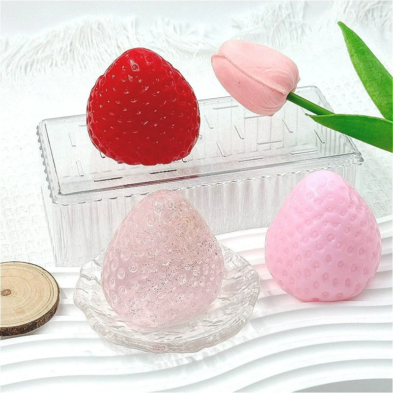 Erdbeer-Taba Squishy Fidget-Spielzeug - Langsam Rückfederndes Stressabbau-Spielzeug für Erwachsene, Büro & Party-Geschenke - Quetsch-Geschenk