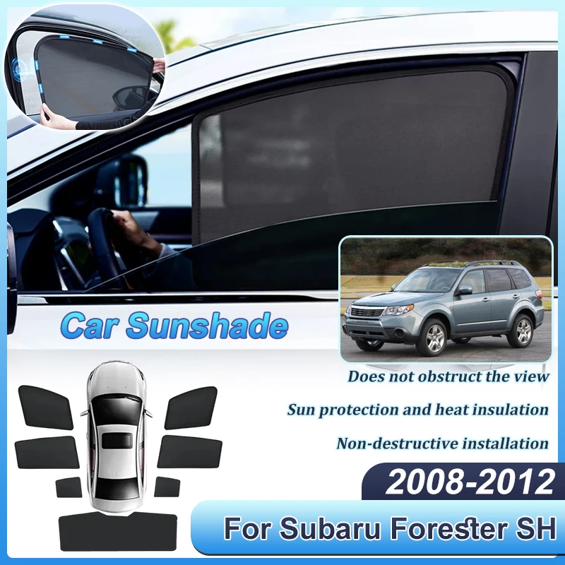 

For Subaru Forester SH Accessories MK3 2008 2009-2012 Car Mesh Magnetic Sunshade Sun Shade Window Curtain Visor Anti UV Cover