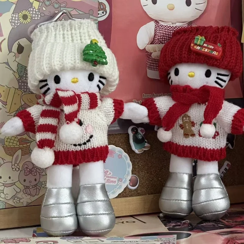 

Cartoon Red Hello Kitty Skirt Dress Up Plush Doll Keychain Pp Cotton Filled Kawaii Pendant Sweet Girl Heart Christmas Gift Toy