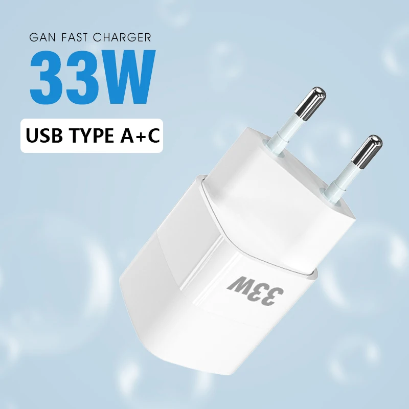 33W USB C Charger GaN Type C PD Fast Charging For iPhone 14 Pro Max For iPad Pro Air mini 2021 2022 Xiaomi Poco Samsung Huawei