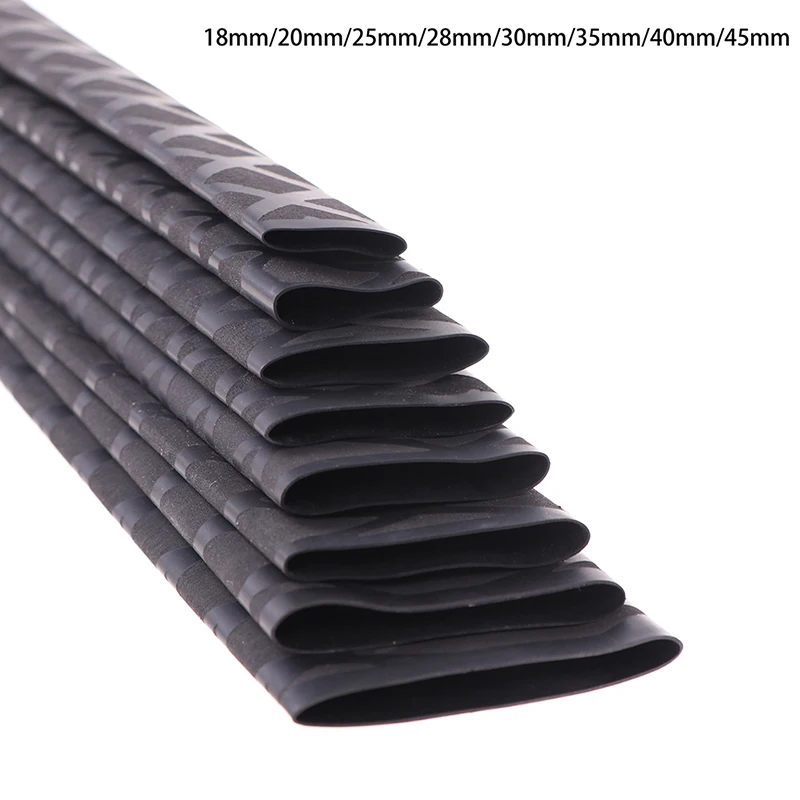 1 Stück rutschfeste Schrumpfschlauch Schrumpfschlauch für Angelrute/Schläger/Fahrradgriff/Stativ DIY Schwarz 1 m 18–40 mm optional