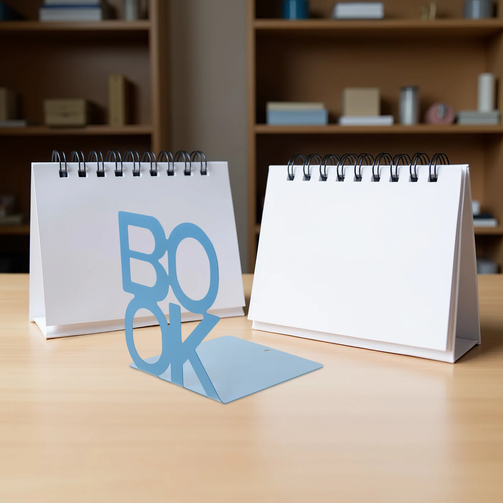 2Pcs Metal Bookends Decorative Book Stands Book Holders for Shelves Desktop Office Study Organizer Bookends for Shelves