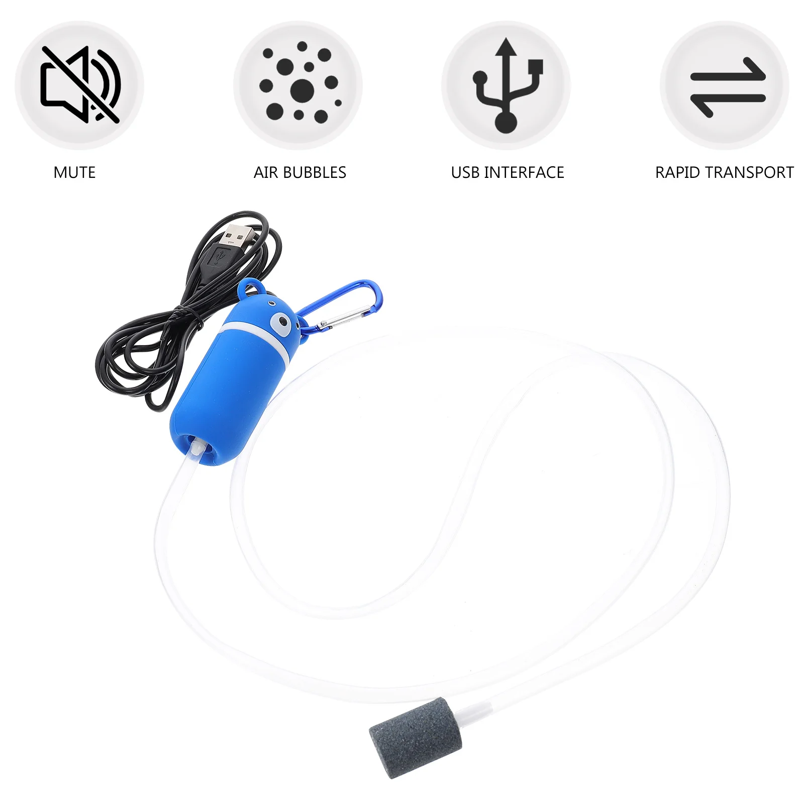 

1 Set Portable Oxygen Usb Charging Aquarium Air Pump For Small Fish Tank Lightweight Durable Plastic Aerator Pump Fish Tank