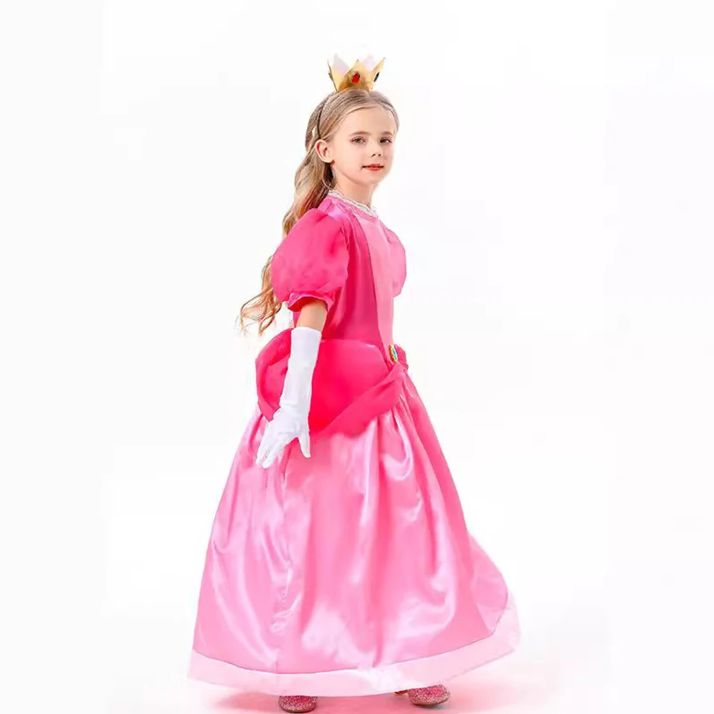 Halloween Rosalina Dress Girls Peach Costume Daisy Cosplay Costumes Children Birthday Dress Up Party Carnival Fancy Outfit