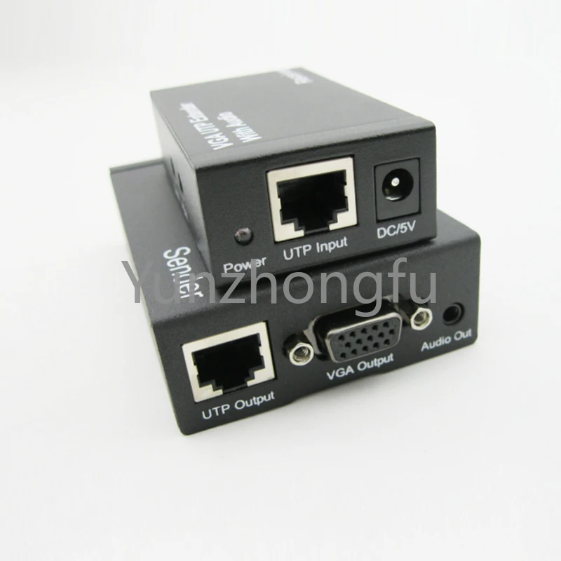 Extensor VGA de un solo Cable, divisor 1x1 con Audio, 300 M