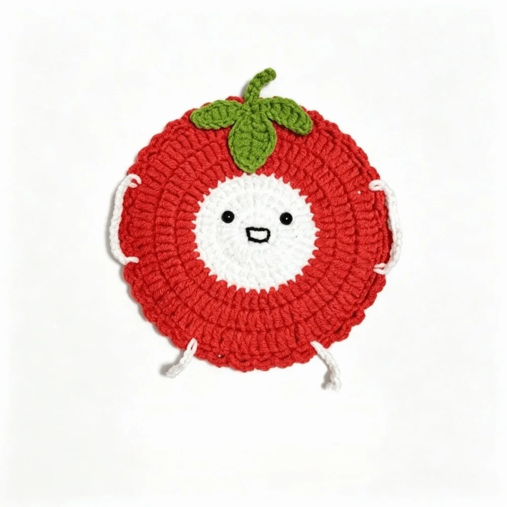 Handmade Crochet Craft Crochet Animal Coaster Soft Knitted Animal Shape Design Knitted Drink Coaster Creative Cartoon Style