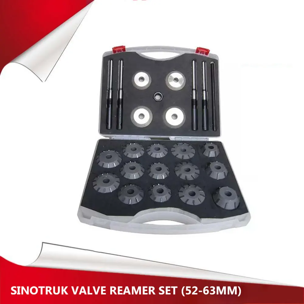 52–62 mm Reibahlen-Set für schwere Nutzfahrzeuge, Ventilsitzreibahle, Auto-Reparaturschneider, Ventilwerkzeug, passend für Sitzreibahle, Schleifscheibe