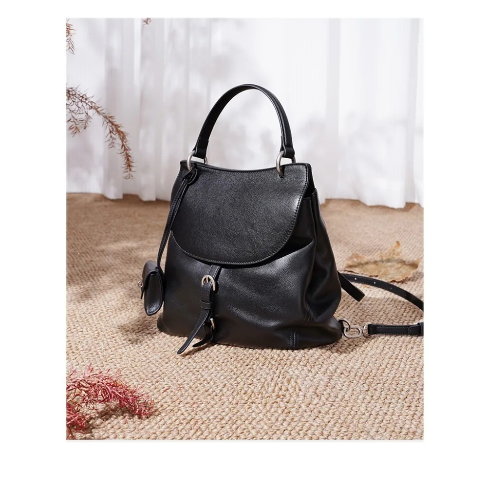 New Multi-functional Backpack Leather Large-capacity British Simple Messenger BagStyle Unique Texture Stylish Simple Versatile