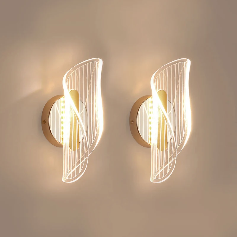 LED Wall Lights Luxury Gold Nordic Creative Acrylic for Bedroom Bedside Hallway Living Room Balcony Vanity Decoration Wall Lamps