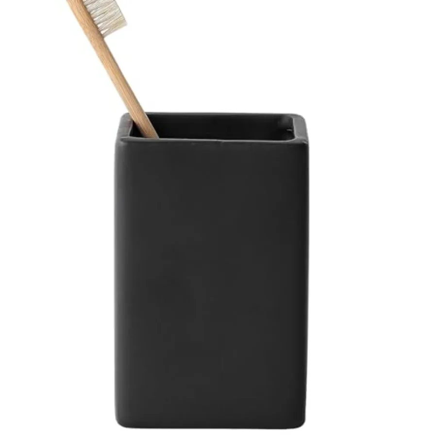 

Ceramic Square Toothbrush Holder for Bathrooms - 1 Cup Square Toothbrush Toothpaste Holders, Bathroom Tumbler Cup Reusable Toot