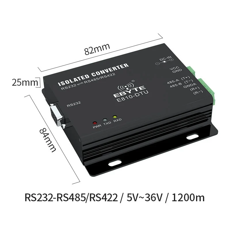 RS232 TO RS485/RS422 Wireless Transparent Transmission  E810-DTU(RS) Long Distance Server Port Converter Voltage Protection