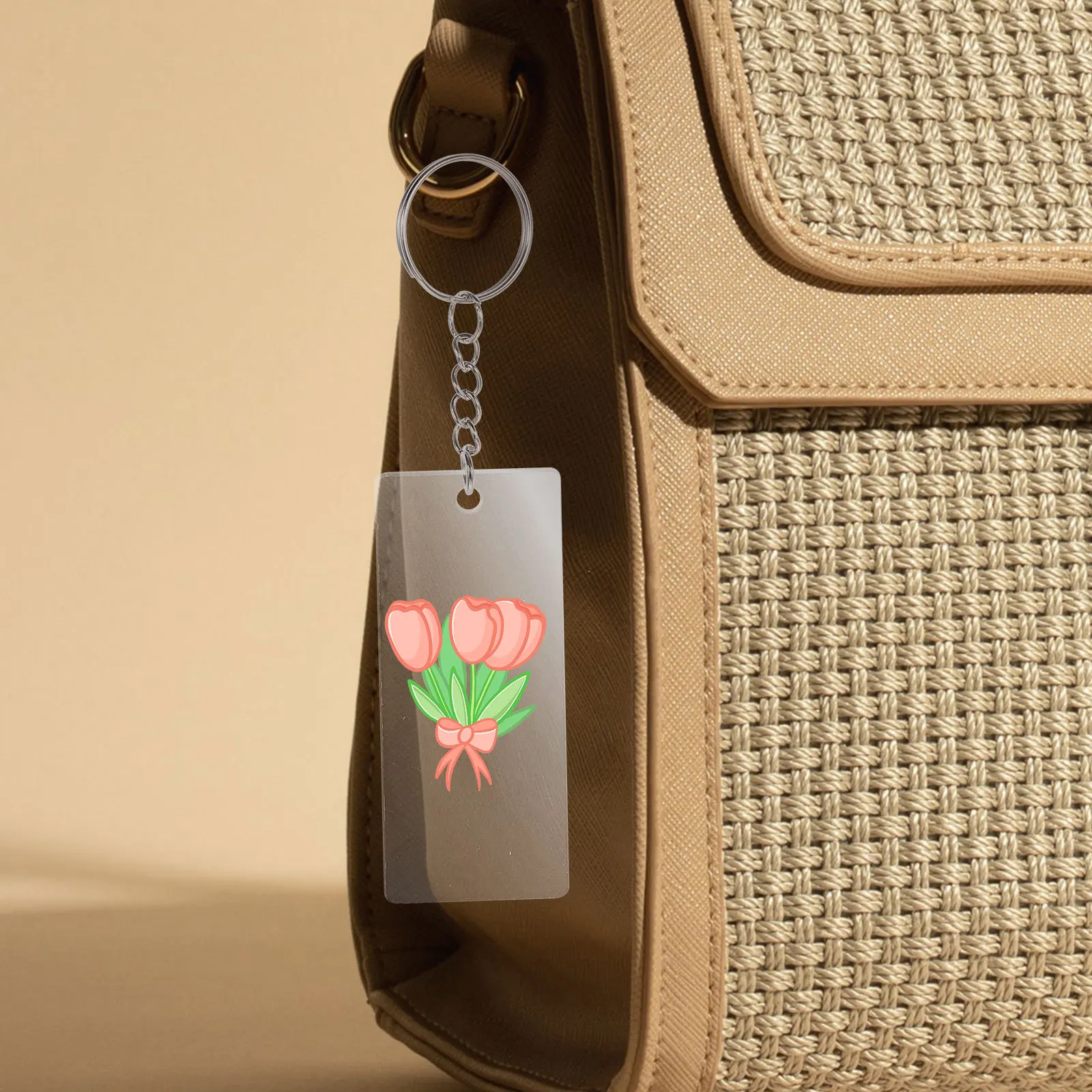 1 مجموعة من سلاسل المفاتيح الاكريليك الفراغات مكان بطاقات لتقوم بها بنفسك مفتاح عدة شفافة متعددة الوظائف قلادة ديكور علامات الهدايا الزفاف