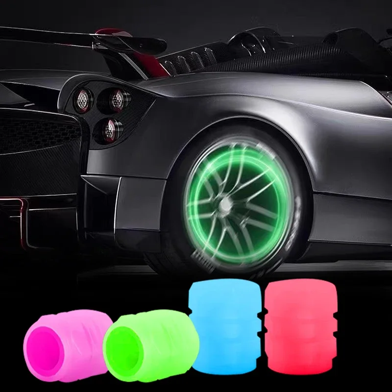 Fluorescent Luminous Tire Valve Stem Covers Car Tire Valve Cap for skoda octavia fabia rapid yeti Kodiaq superb octavia a 5 a 7