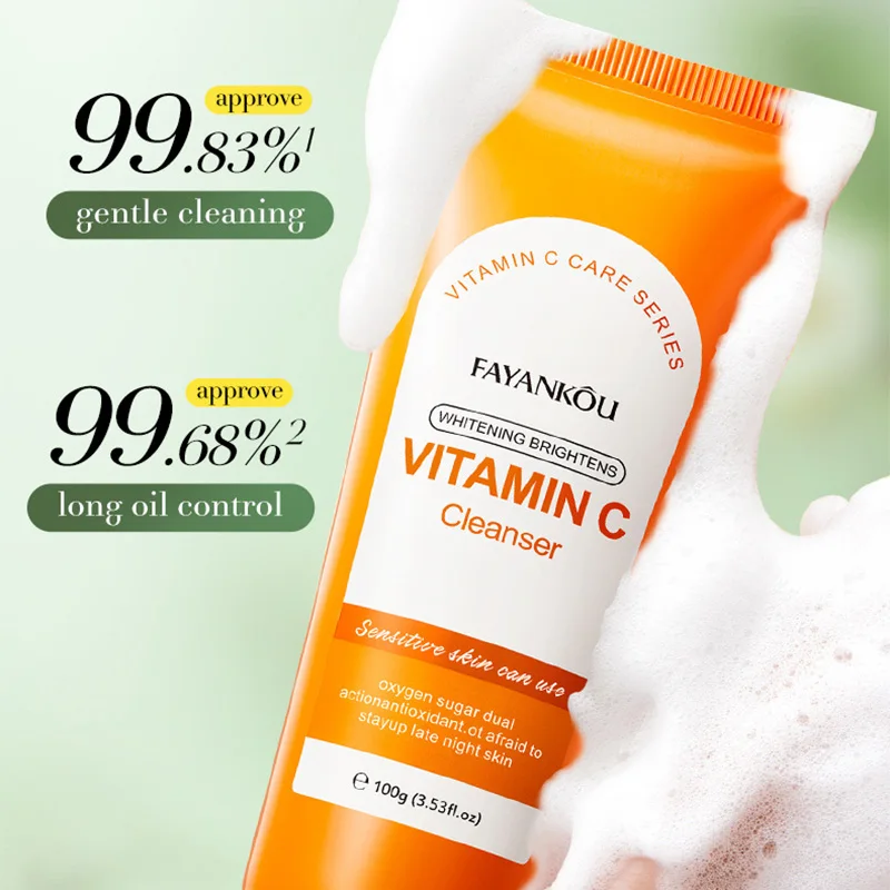 100g Vitamin C Facial Cleanser Face Wash Foam Cleanser Deep Cleansing Moisturizing Brightening Hydrating Skin Care Products image 5