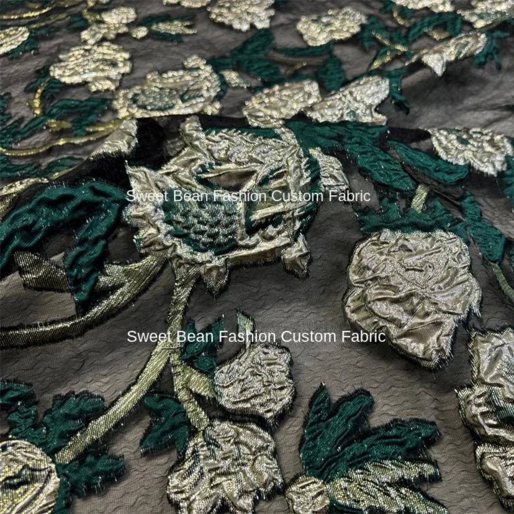 

Окрашенная в пряжу жаккардовая ткань для металлической проволоки, рельефная органза, парча, одежда, ткань, материал для шитья своими руками, ткани