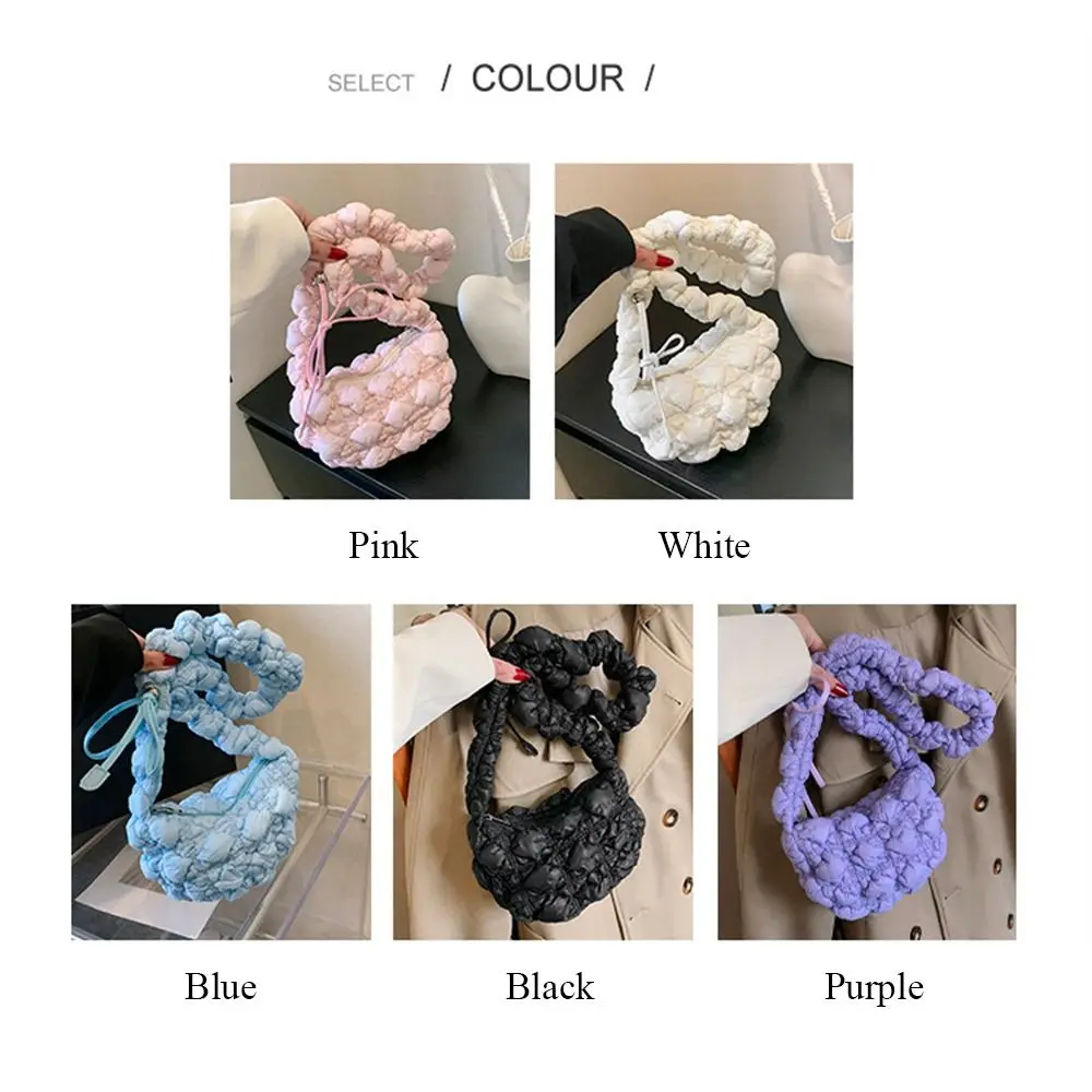 Torebka damska Elegancka pikowana torba na zakupy Cloud Pleated Bubbles Messenger Bag Casual Shoulder Bag Fashion Simple Commute Bag