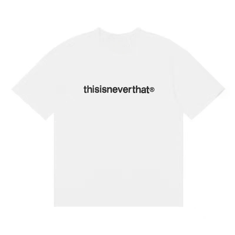 Hot Korean Fashion Brand Thisis Basic Printed Neverthat Short-sleeved Cotton Round Collar Men and Women Lovers T-shirt Top