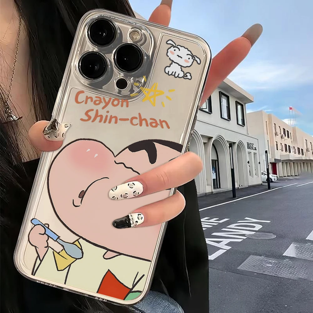 Cute Crayons Shinchans Phone Case For OPPO Realme C67 C65 C63 C55 C53 C35 C30 C11 12 10 9 8 7 6 Pro Plus 4G 5G Transparent Cover