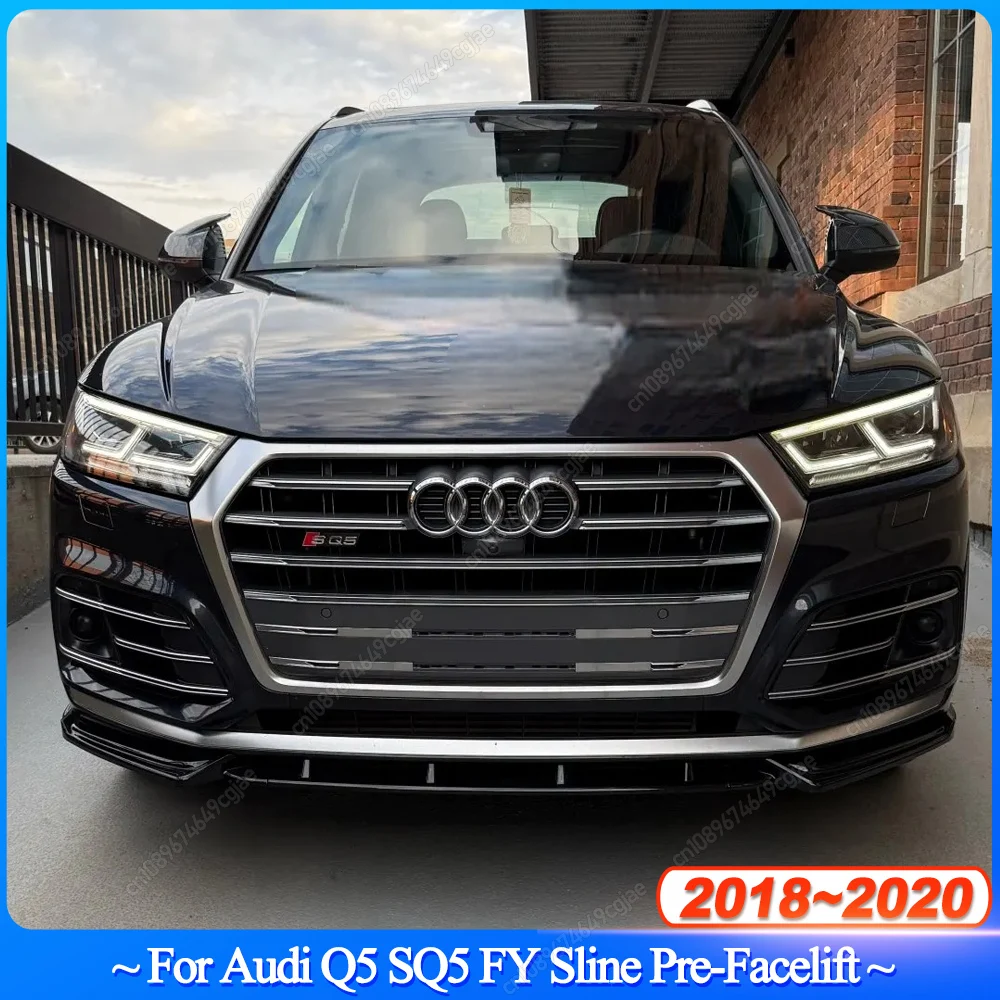 

Для Audi Q5 SQ5 FY Sline 2018 2019 2020, предварительно подъемный передний бампер, спойлер, диффузор, сплиттер, ABS, глянцевый черный обвес, тюнинг