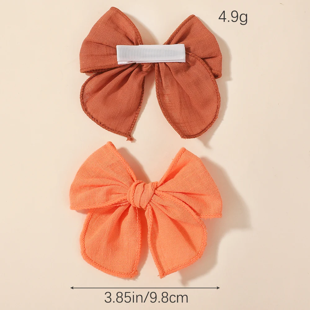 3 Teile/satz Baumwolle Cheer Bögen Haar Clips für Baby Mädchen Handgemachte Herbst Große Bowknot Sichere Haarnadeln Headwear Kinder Haar Zubehör – Detail 2