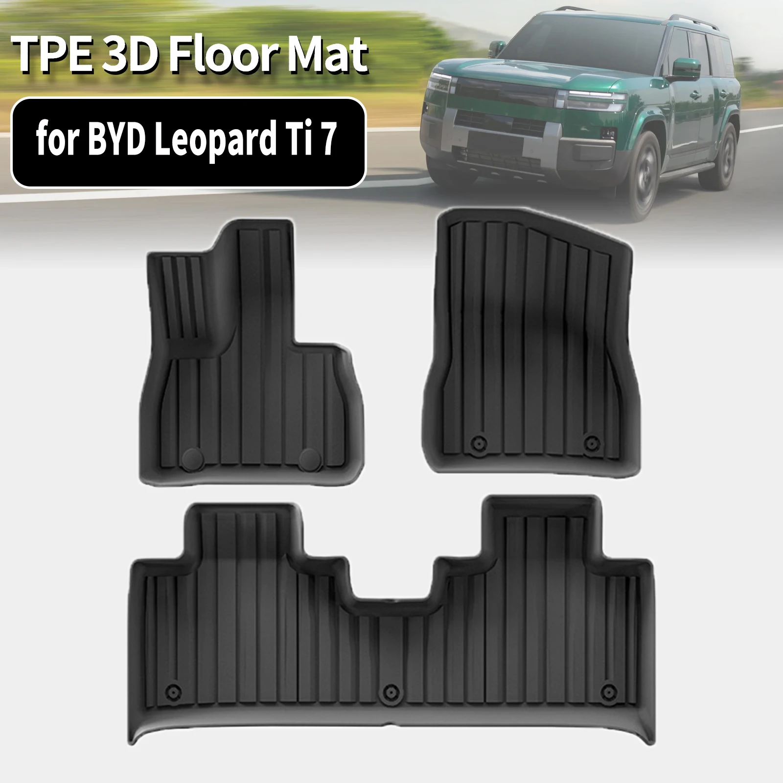 for BYD Leopard TAI 7 Leopard 7 2025 2026 TPE Floor Mat & Trunk Pad Waterproof Non-Slip Easy Clean Car Accessories (Not For RHD)
