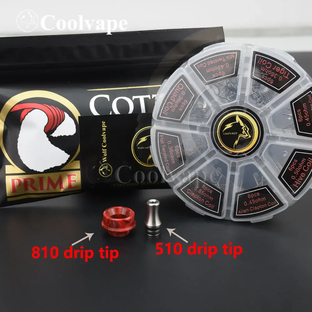 510 الشكل MTL بالتنقيط تلميح موجة بالتنقيط تلميح NI80 قبل بنيت لفائف كيت qp كونغ 28 مللي متر rda 810 بالتنقيط تلميح القطن ل rda rta rdta اكسسوارات