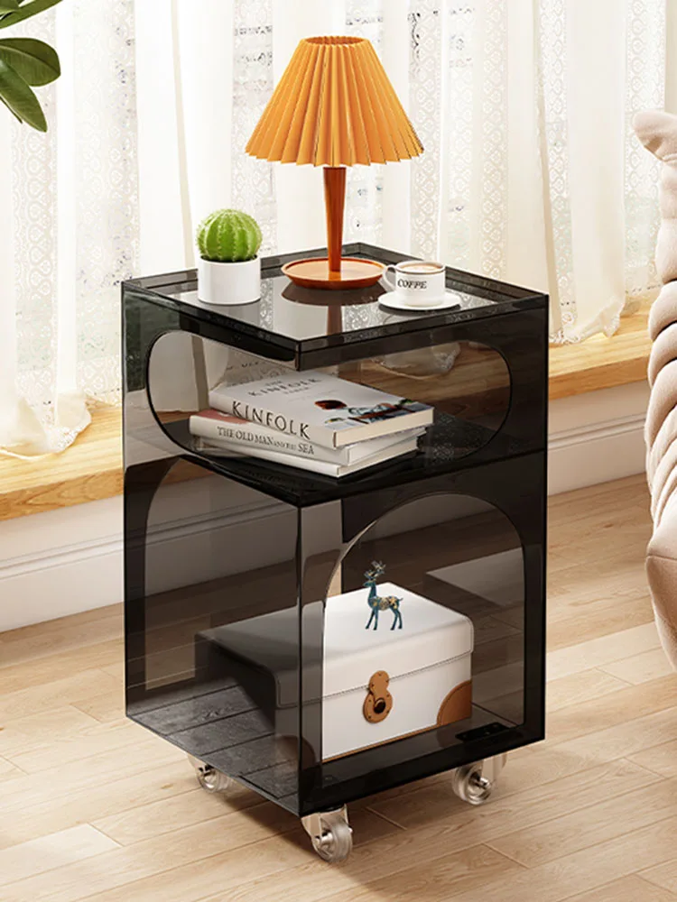 Luxury Acrylic Coffee Table,Living Room Sofa,Transparent Edge Cabinet,Storage Rack,Bedroom Bedside Tables,Furniture,Customized